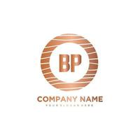 BP Initial Letter circle wood logo template vector