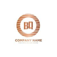 BQ Initial Letter circle wood logo template vector