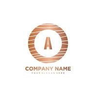 A Initial Letter circle wood logo template vector