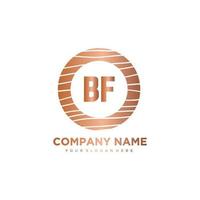 BF Initial Letter circle wood logo template vector