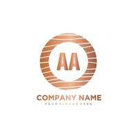 AA Initial Letter circle wood logo template vector