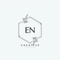 EN Beauty vector initial logo art, handwriting logo of initial signature, wedding, fashion, jewerly, boutique, floral and botanical with creative template for any company or business.