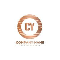 CY Initial Letter circle wood logo template vector