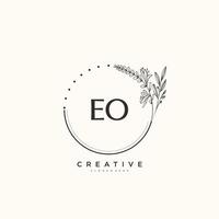 EO Beauty vector initial logo art, handwriting logo of initial signature, wedding, fashion, jewerly, boutique, floral and botanical with creative template for any company or business.