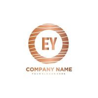 EY Initial Letter circle wood logo template vector