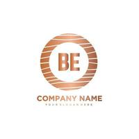 BE Initial Letter circle wood logo template vector