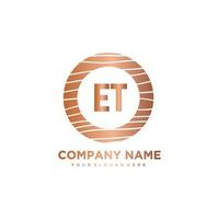 ET Initial Letter circle wood logo template vector