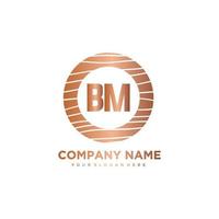 BM Initial Letter circle wood logo template vector