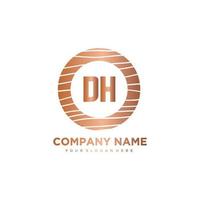 DH Initial Letter circle wood logo template vector