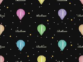 Balloon cartoon character seamless pattern on black background vector