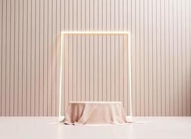 Abstract still life elegance podium platform product showcase with curtain 3d rendering photo