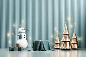 Merry Christmas event product display podium with decoration background 3d rendering photo