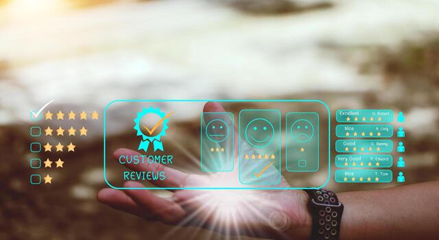 Users rate the service experience in the Concept Customer Satisfaction Survey online application after using the service. photo