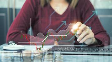 Business analytics and financial concept, Plans to increase business growth and an increase in the indicators of positive growth. photo