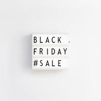 Black friday sale text on white lightbox photo