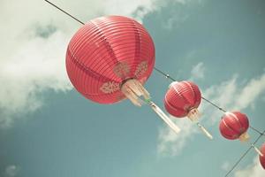 Red Chinese Paper Lanterns photo