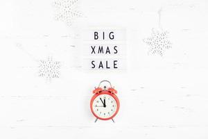 Big Christmas sale text lightbox white background photo