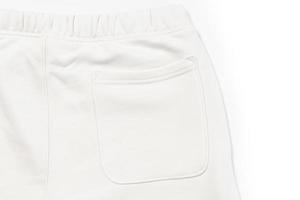textura de tela de algodón de un pantalón de chándal blanco foto
