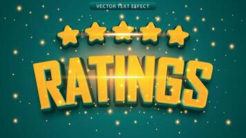 3D text ratings with light ornament luxury vector file