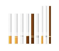 juego de cigarrillos 3d diferente y detallado realista. vector