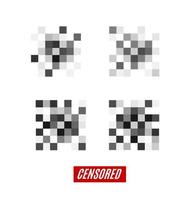 Conjunto de diferentes tipos de signos censurados por píxeles. vector