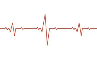 Red Heartbeat Rate and Pulse Line. Vector