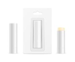 Realistic Detailed 3d Blank Hygiene Lipstick Mockup Template Set. Vector
