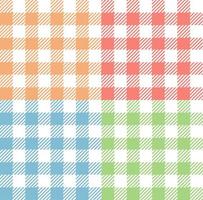 Gingham Seamless Pattern Background Set. Vector