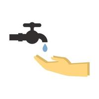 Hand washing vector design with water