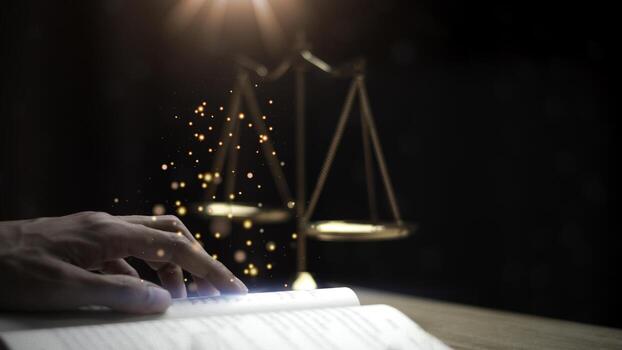 Justice lawyers with Judge gavel, Businessman in suit or lawyer Hiring lawyers in the digital system. Legal law, prosecution, legal adviser, lawsuit, detective, investigation,legal consultant. photo