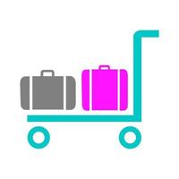 Suitcase icon vector design on push wheel