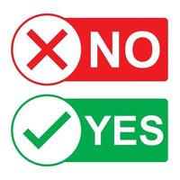 Yes and no icon vector design