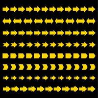 Yellow arrow vector design of various shapes