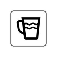 taza de vidrio icono de diseño vectorial vector