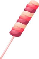 Striped lollipop in white, pink and purple on a transparent background vector