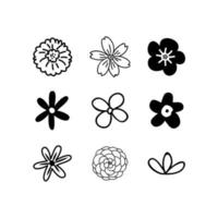 Flower vector design of various shapes