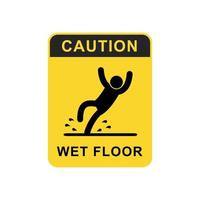 Wet floor warning vector design