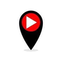 Play icon vector design using location pin