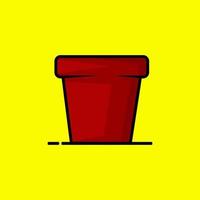 Flower pot icon vector design in doodle style