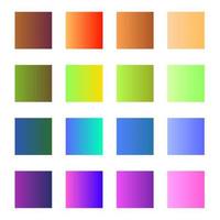 Set of Colour Linear Gradient Palette Swatches Webkit Vector