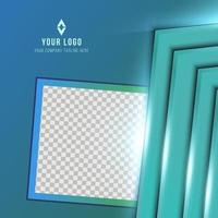 Blue Sky Social Media Template Design Abstract Glow Effect Background EPS 10 Vector