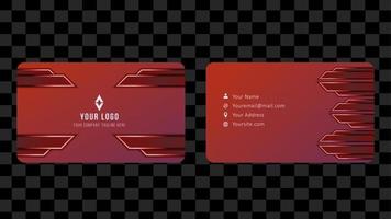 Red Name Card and Business Card Template Design Abstract Background vector