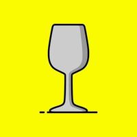 diseño de vector de icono de copa de vino en estilo de fideos