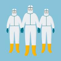 Vector illustration design of person wearing anti virus suit