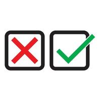 True and false checklist vector design