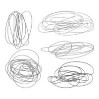 Collection of black hand drawn doodles swirl. vector