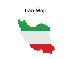 Iran Map with Flag Vector Illustration