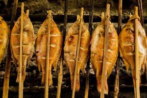 grilled fish, grilled fish nile Tilapia grilled on hot charcoal photo