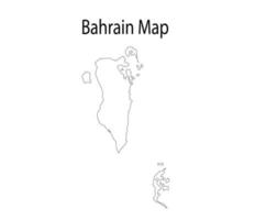 Bahrain Map Line Art Vector Illustration