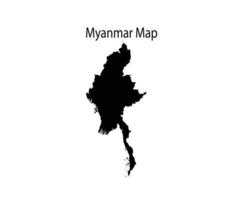 myanmar mapa silueta vector ilustración